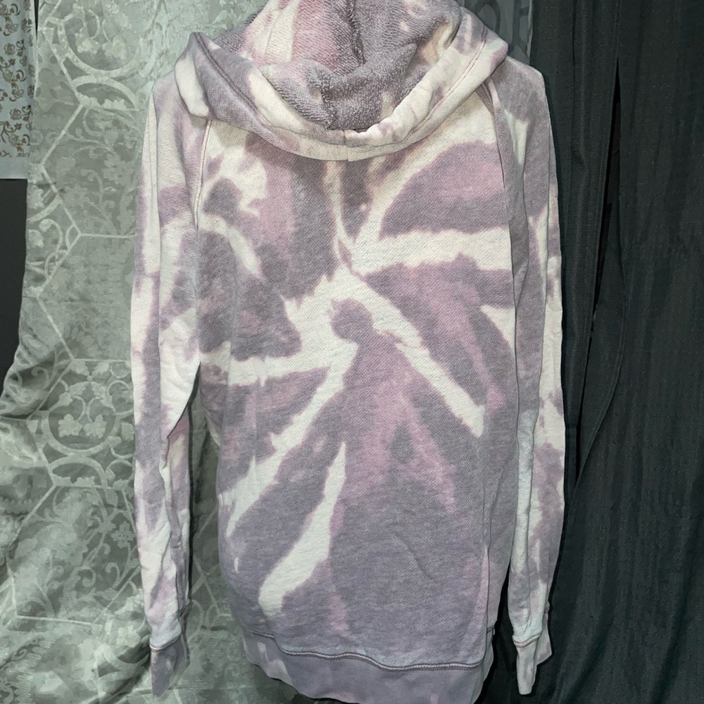 Handmade Purple bleach Tie-Dye Hoodie with embroidered patches Crystal Design - Picture 4 of 9